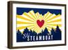 Ski Steamboat - Heart and Treeline-Lantern Press-Framed Art Print