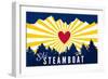 Ski Steamboat - Heart and Treeline-Lantern Press-Framed Art Print