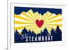 Ski Steamboat - Heart and Treeline-Lantern Press-Framed Art Print