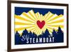 Ski Steamboat - Heart and Treeline-Lantern Press-Framed Art Print