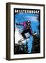 Ski Steamboat - Snowboarder - Scratchboard-Lantern Press-Framed Art Print