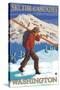 Ski the Cascades, Cascade Mountains, Washington-Lantern Press-Stretched Canvas