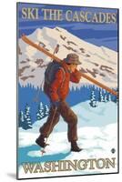 Ski the Cascades, Cascade Mountains, Washington-Lantern Press-Mounted Art Print
