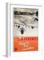 Ski the Pyrenees-null-Framed Art Print