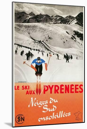 Ski the Pyrenees-null-Mounted Art Print