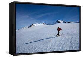 Ski Touring in Alps, Ascent to Punta San Matteo, Border of Lombardia and Trentino-Alto Adige, Italy-Carlo Morucchio-Framed Stretched Canvas