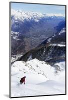 Ski Touring Near Martigny at Col De La Forclaz, Valais, Swiss Alps, Switzerland, Europe-Christian Kober-Mounted Photographic Print