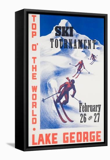 Ski Tournament Lake George-null-Framed Stretched Canvas