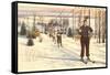 Ski Tow on Rib Mountain, Wausau, Wisconsin-null-Framed Stretched Canvas