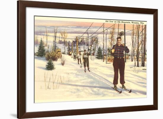 Ski Tow on Rib Mountain, Wausau, Wisconsin-null-Framed Art Print