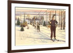 Ski Tow on Rib Mountain, Wausau, Wisconsin-null-Framed Art Print