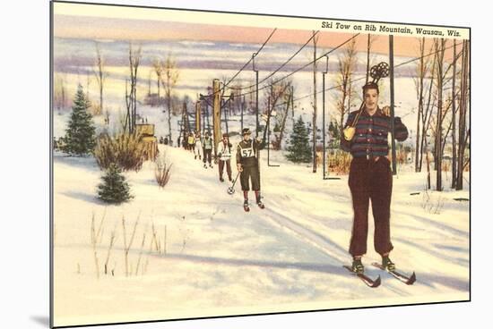 Ski Tow on Rib Mountain, Wausau, Wisconsin-null-Mounted Art Print