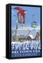 Ski Town USA - Steamboat, Colorado-Lantern Press-Framed Stretched Canvas