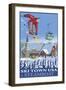 Ski Town USA - Steamboat, Colorado-Lantern Press-Framed Art Print