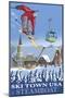 Ski Town USA - Steamboat, Colorado-Lantern Press-Mounted Art Print