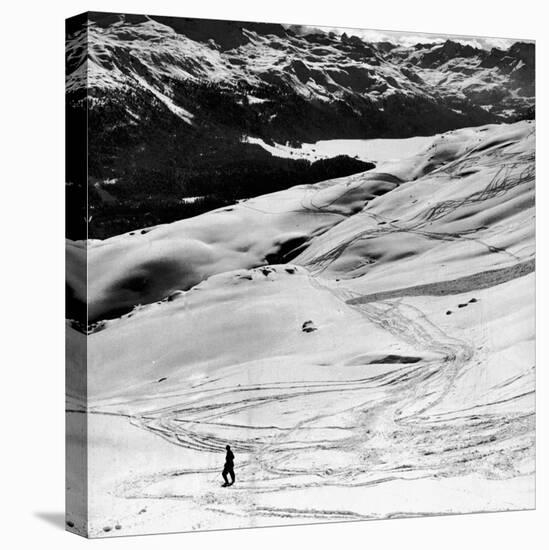 Ski Tracks on Alpine Slopes of Winter Resort-Alfred Eisenstaedt-Stretched Canvas