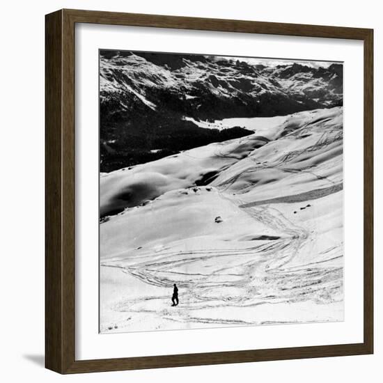 Ski Tracks on Alpine Slopes of Winter Resort-Alfred Eisenstaedt-Framed Photographic Print