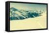 Ski Trail with Valley in the Back-Anze Bizjan-Framed Stretched Canvas