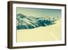 Ski Trail with Valley in the Back-Anze Bizjan-Framed Photographic Print