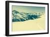 Ski Trail with Valley in the Back-Anze Bizjan-Framed Photographic Print