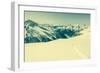 Ski Trail with Valley in the Back-Anze Bizjan-Framed Photographic Print