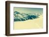 Ski Trail with Valley in the Back-Anze Bizjan-Framed Photographic Print