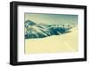 Ski Trail with Valley in the Back-Anze Bizjan-Framed Photographic Print