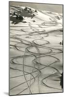 Ski Trails in Snow-null-Mounted Premium Giclee Print