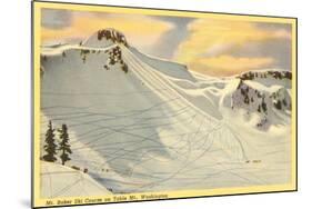 Ski Trails, Mt. Baker, Washington-null-Mounted Art Print