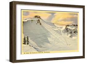 Ski Trails, Mt. Baker, Washington-null-Framed Art Print