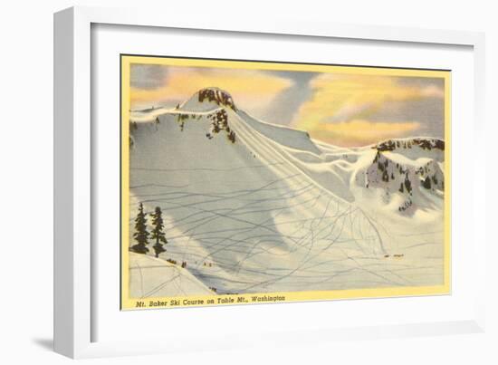 Ski Trails, Mt. Baker, Washington-null-Framed Art Print