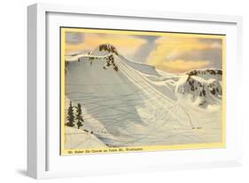 Ski Trails, Mt. Baker, Washington-null-Framed Art Print
