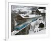 Ski Train, Gstaad, Bern, Switzerland-Walter Bibikow-Framed Photographic Print