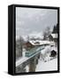 Ski Train, Gstaad, Bern, Switzerland-Walter Bibikow-Framed Stretched Canvas