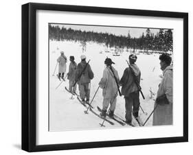 Ski Troops Patrolling in Finland During World War Ii-Robert Hunt-Framed Photographic Print