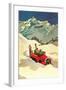 Ski Truck in Alps-null-Framed Art Print