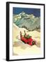 Ski Truck in Alps-null-Framed Art Print