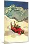 Ski Truck in Alps-null-Mounted Art Print