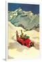 Ski Truck in Alps-null-Framed Art Print