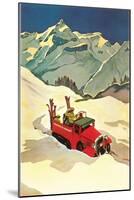 Ski Truck in Alps-null-Mounted Art Print