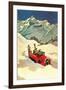 Ski Truck in Alps-null-Framed Art Print