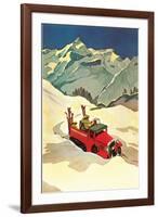 Ski Truck in Alps-null-Framed Art Print