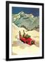 Ski Truck in Alps-null-Framed Art Print