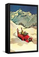 Ski Truck in Alps-null-Framed Stretched Canvas