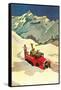 Ski Truck in Alps-null-Framed Stretched Canvas