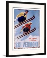 Ski Vermont, The Thrill of a Lifetime-null-Framed Giclee Print