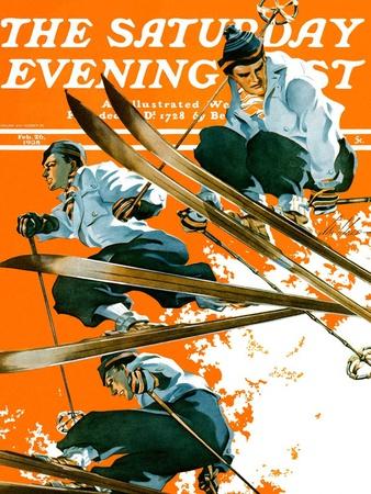 "Ski Jumpers," Saturday Evening Post Cover, February 26, 1938