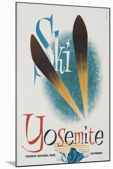 Ski Yosemite Travel Poster-null-Mounted Giclee Print
