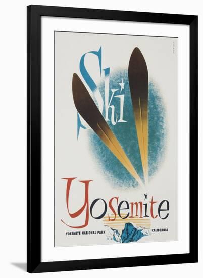 Ski Yosemite Travel Poster-null-Framed Giclee Print