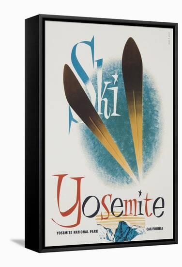 Ski Yosemite Travel Poster-null-Framed Stretched Canvas